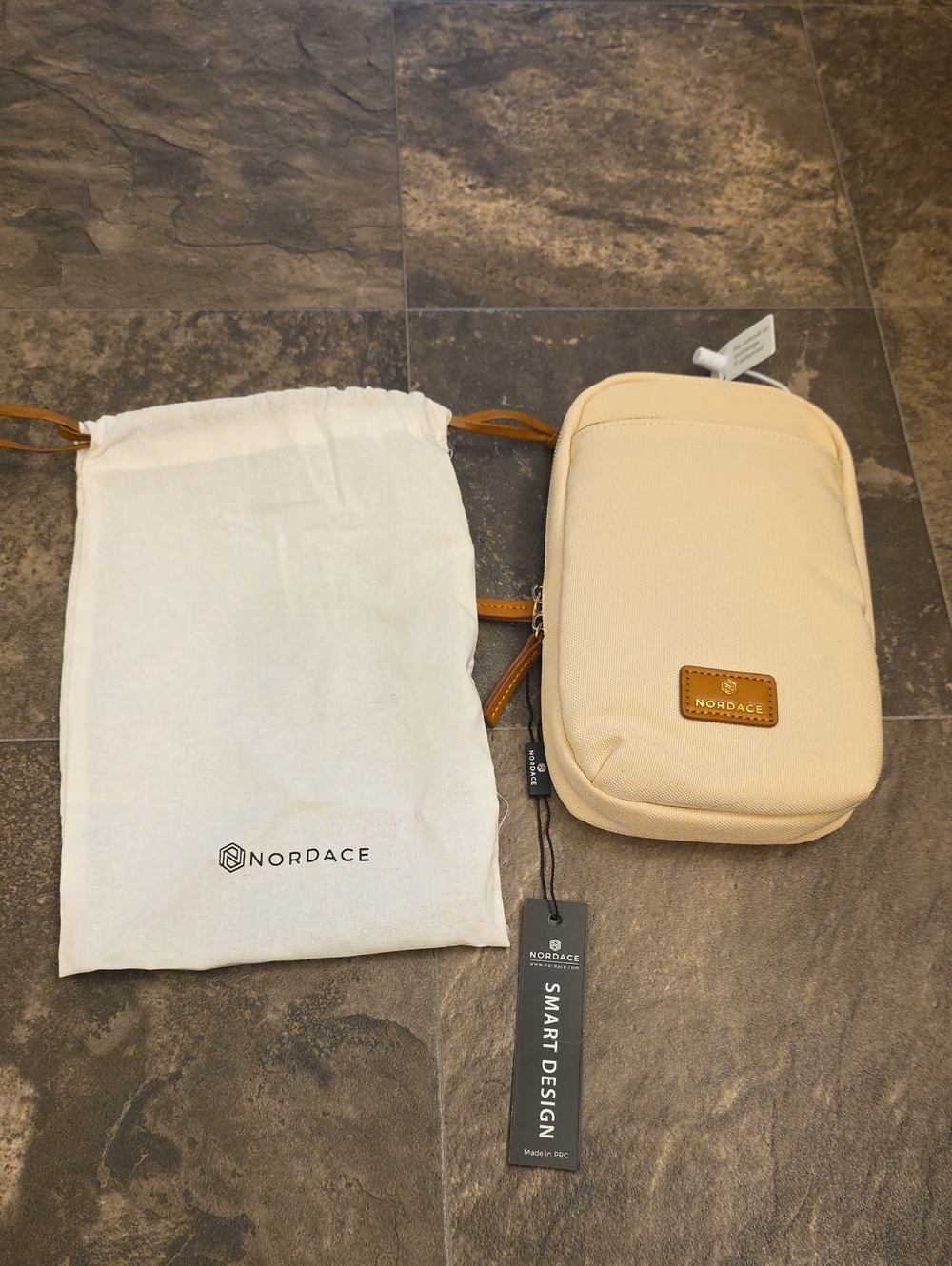 Nordace Beige Crossbody Pouch - Compact Travel Organizer